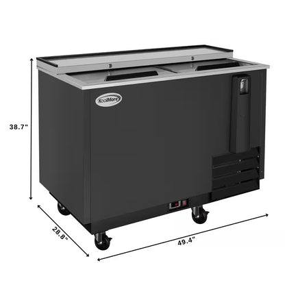 50 In. Commercial Bottle Cooler, 14 Cu. Ft. in Black