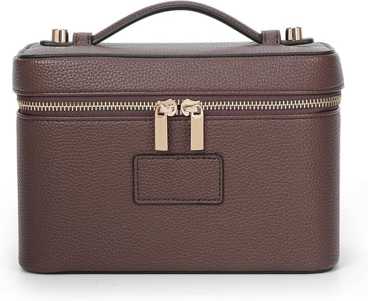 Makeup Bag Vanity Case for Women Leather Cosmetic Bag Travel Toiletry Bags Portable Makeup Organizer Case