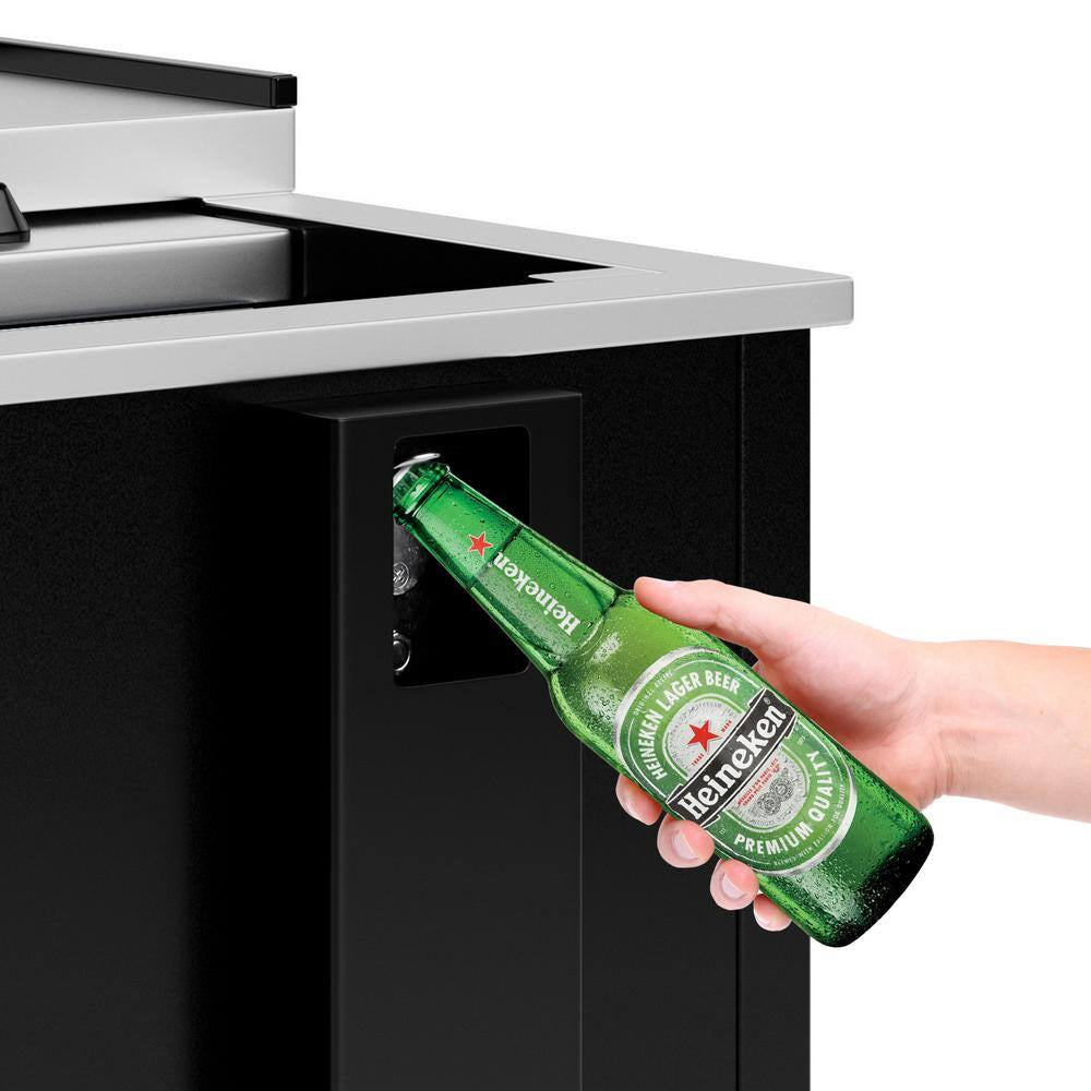 50 In. Commercial Bottle Cooler, 14 Cu. Ft. in Black