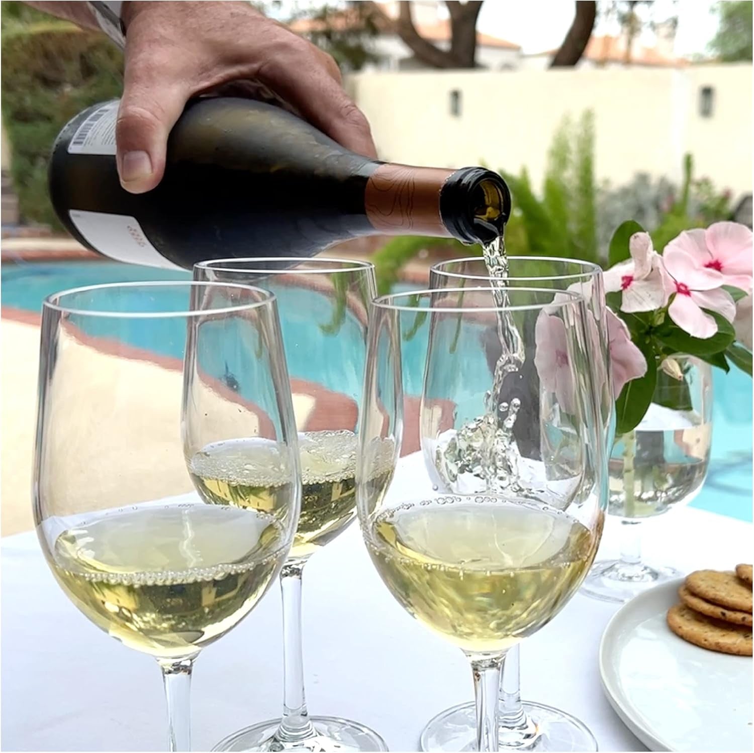 Unbreakable Chardonnay White Wine Glasses, Made of Shatterproof Plastic, for Indoor and Outdoor Use, Reusable and Dishwasher-Safe, Crystal Clear. 12 Oz. Each, Set of 2