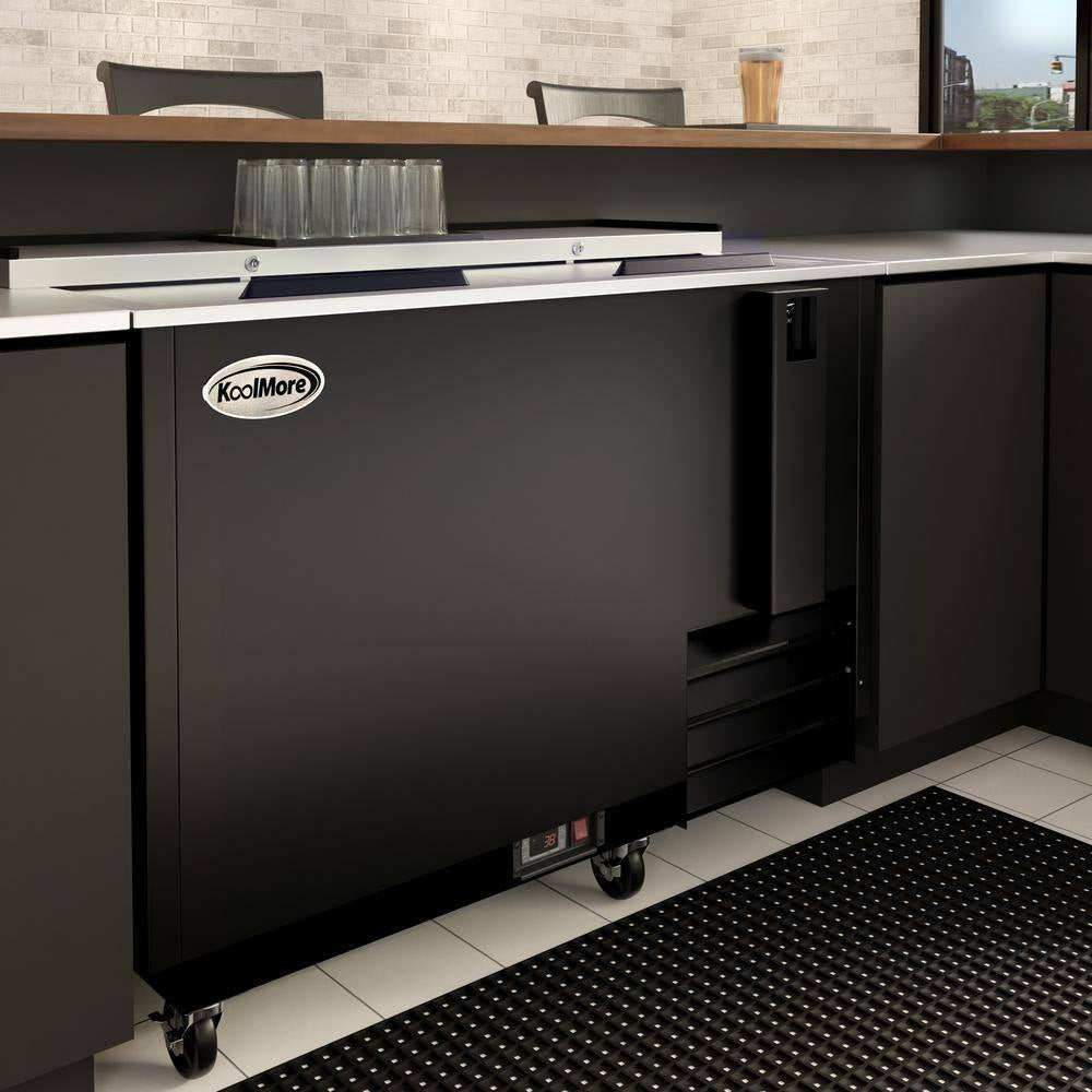 50 In. Commercial Bottle Cooler, 14 Cu. Ft. in Black