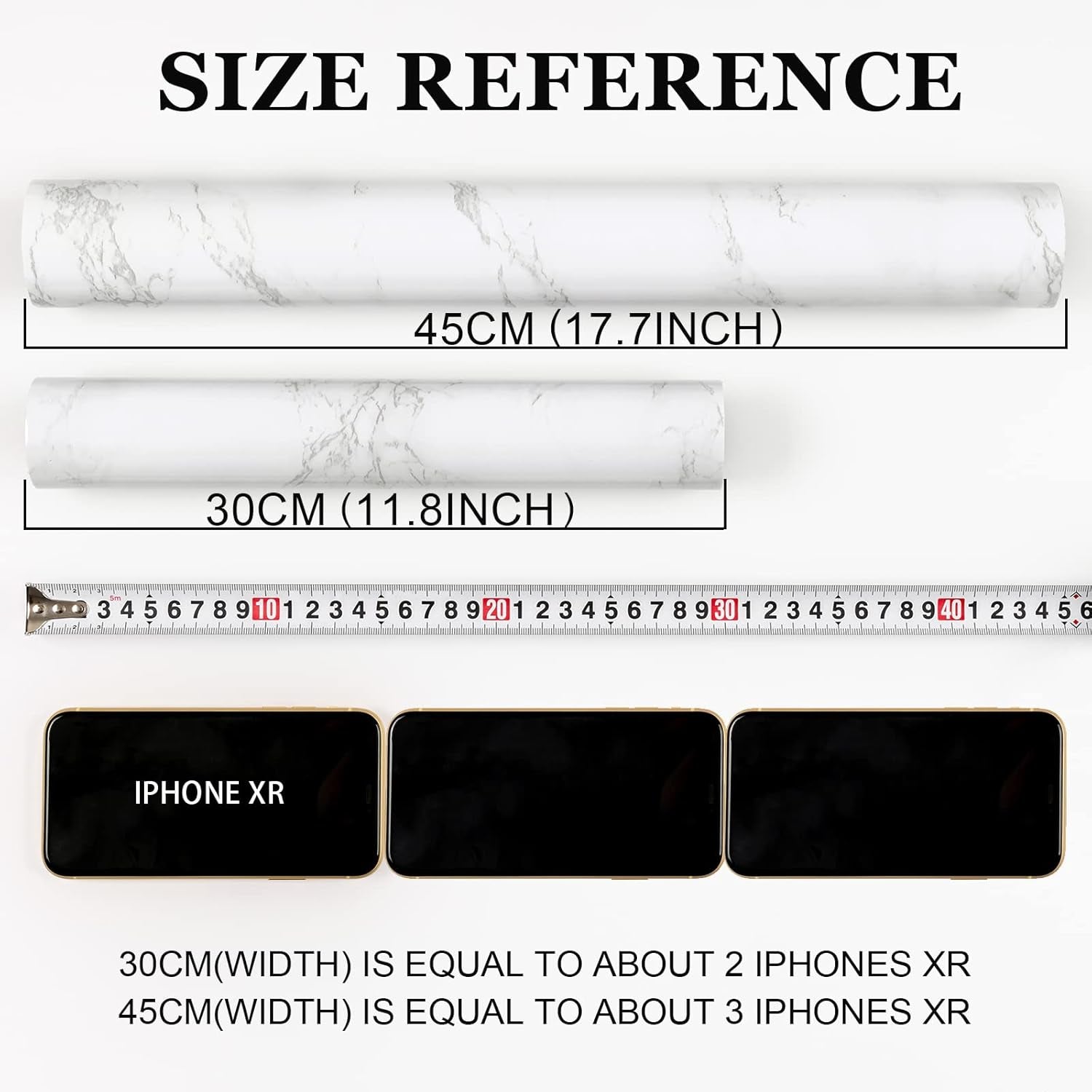 Glossy Marble Contact Paper Granite White/Grey Kitchen Countertop Cabinets Furniture Refurbishment Wall Paper Thick Removable Wallpaper Peel and Stick Wall Decor Vinyl Wrap 11.8"X78.7"