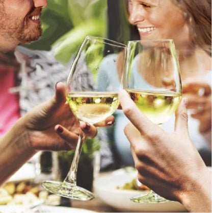 Unbreakable Chardonnay White Wine Glasses, Made of Shatterproof Plastic, for Indoor and Outdoor Use, Reusable and Dishwasher-Safe, Crystal Clear. 12 Oz. Each, Set of 2