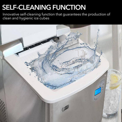 14 In. 49 Lbs Portable Ice Maker Countertop Ice Maker Countertop Ice Machines Bullet Ice in Stainless Steel