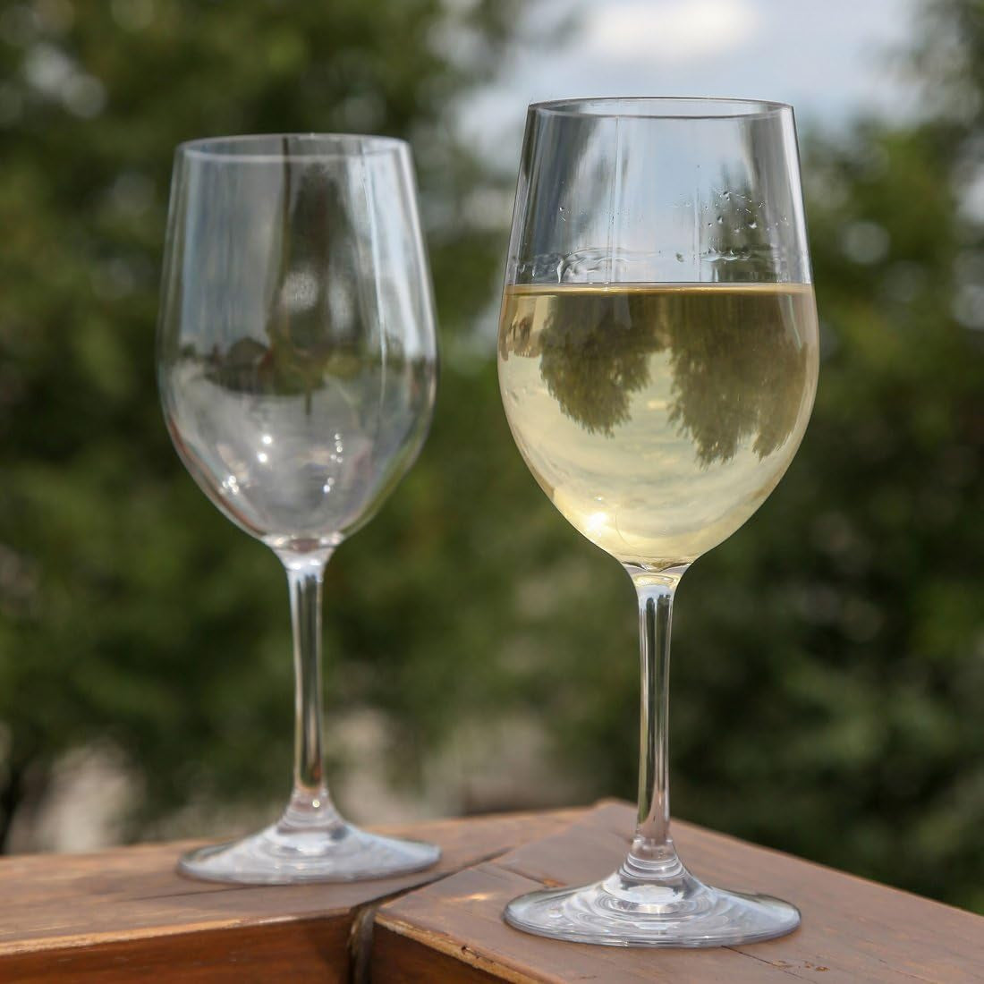 Unbreakable Chardonnay White Wine Glasses, Made of Shatterproof Plastic, for Indoor and Outdoor Use, Reusable and Dishwasher-Safe, Crystal Clear. 12 Oz. Each, Set of 2