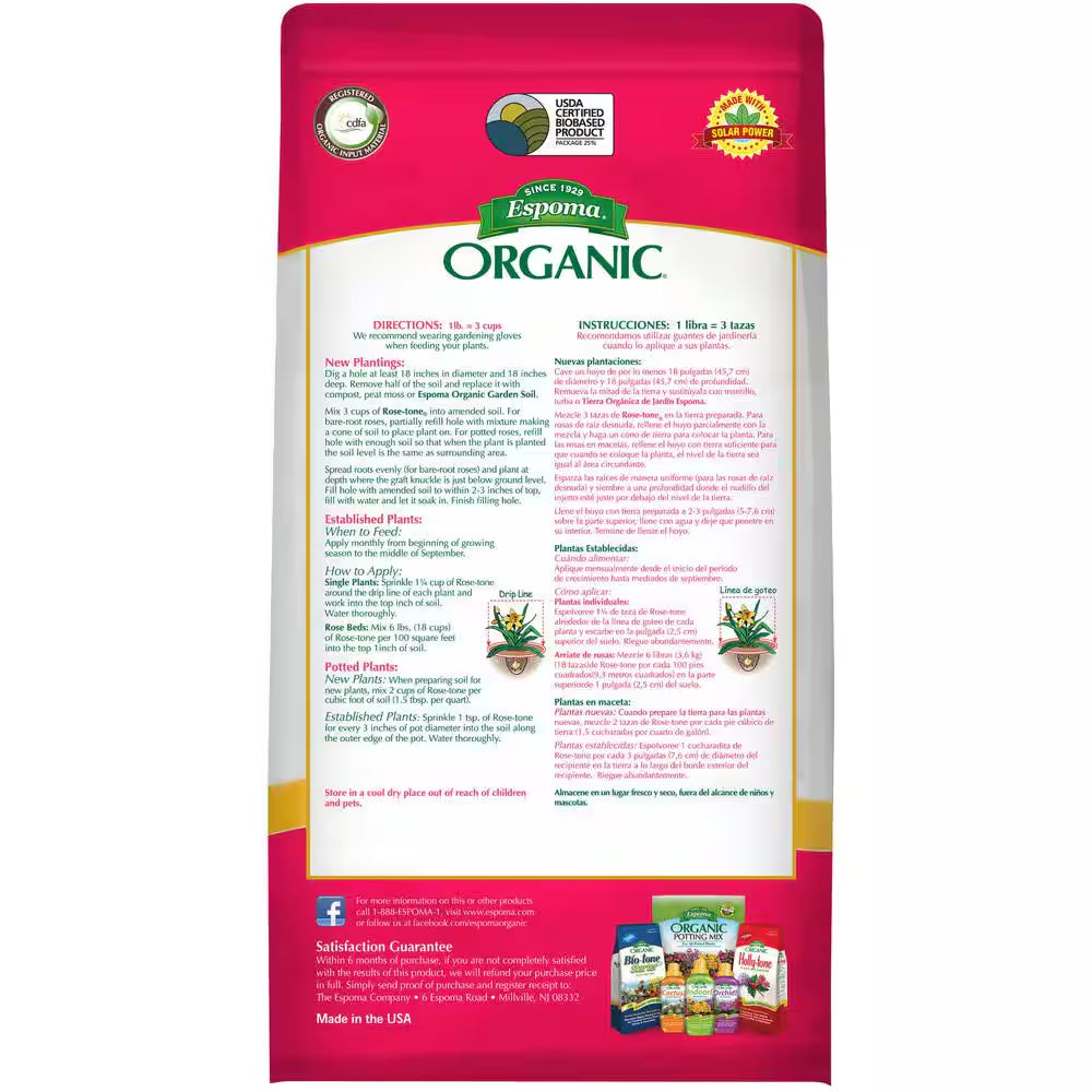8 Lb. Organic Rose Tone Rose Food