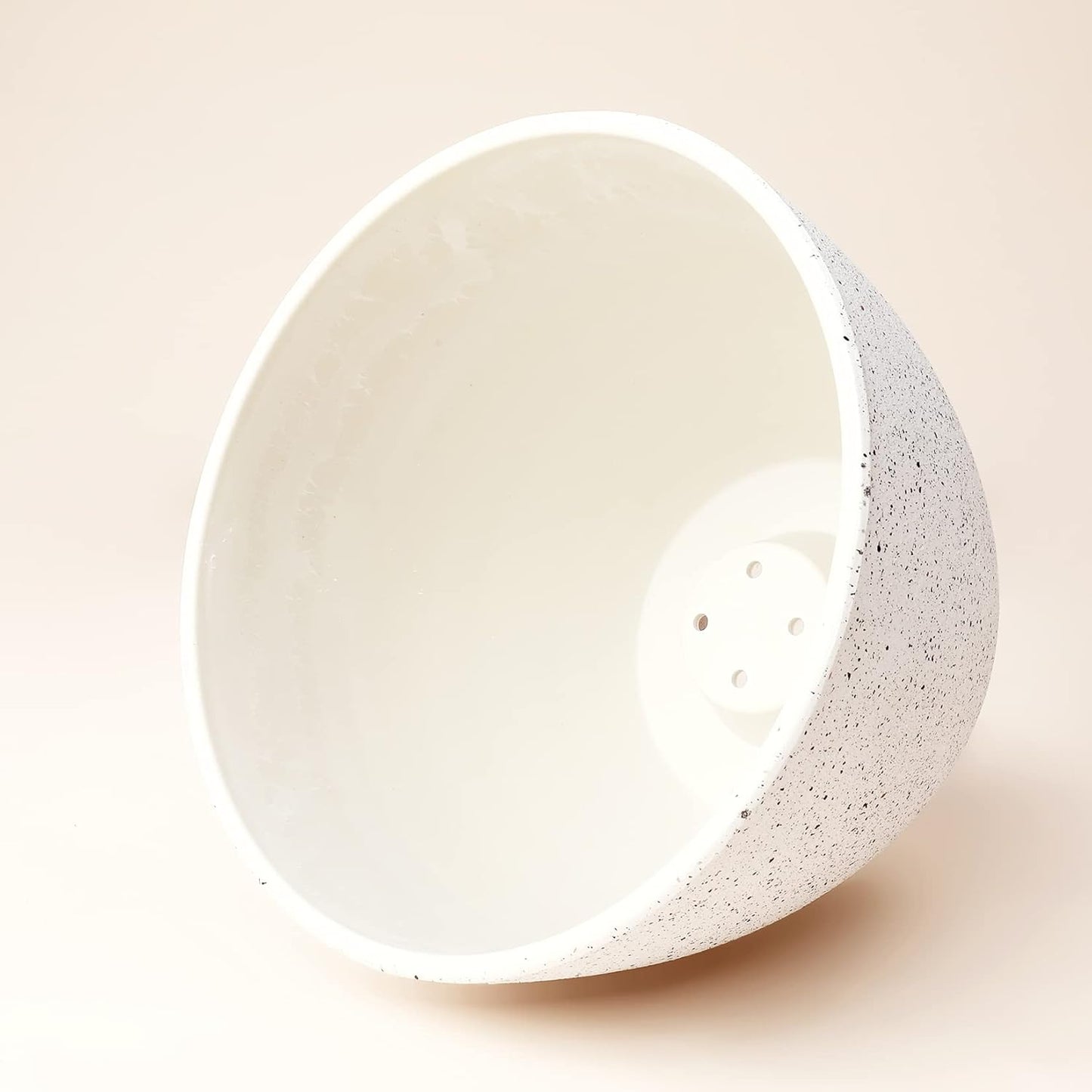 Flower Pots Outdoor Garden Planters, Indoor Plant Pots with Drainage Holes, Plastic, Speckled White, Set 2 (7.5 + 7.5 Inch)