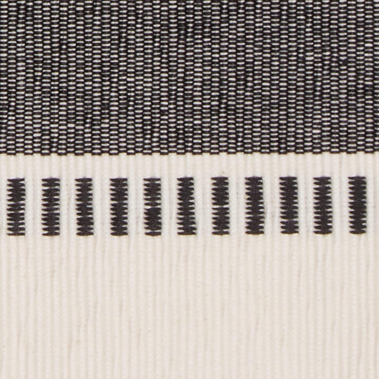 Dobby Stripe Woven Table Runner, 13X72 (13X77.5, Fringe Included), Black