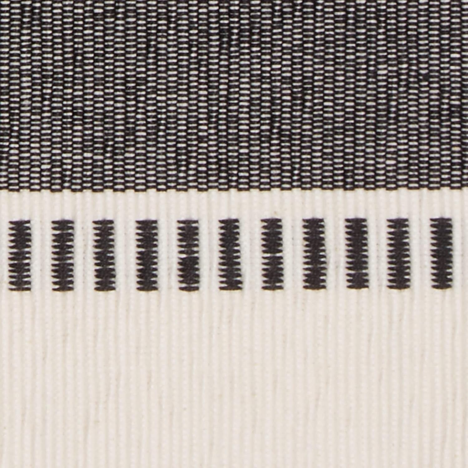 Dobby Stripe Woven Table Runner, 13X72 (13X77.5, Fringe Included), Black