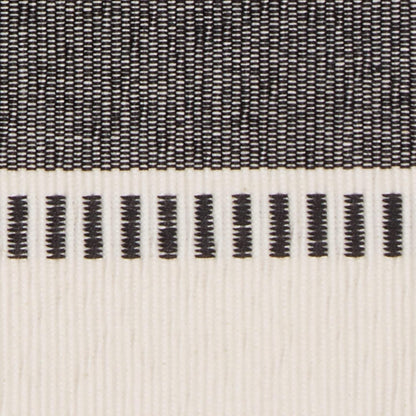 Dobby Stripe Woven Table Runner, 13X72 (13X77.5, Fringe Included), Black