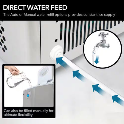 14 In. 49 Lbs Portable Ice Maker Countertop Ice Maker Countertop Ice Machines Bullet Ice in Stainless Steel