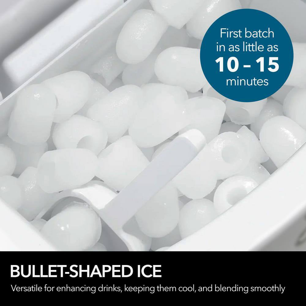 14 In. 49 Lbs Portable Ice Maker Countertop Ice Maker Countertop Ice Machines Bullet Ice in Stainless Steel