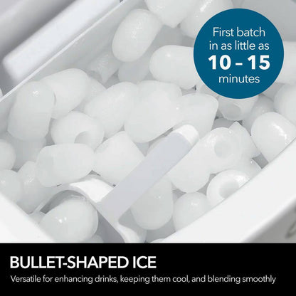 14 In. 49 Lbs Portable Ice Maker Countertop Ice Maker Countertop Ice Machines Bullet Ice in Stainless Steel