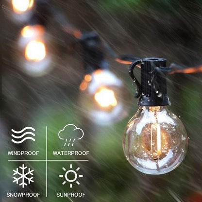Solar String Lights, 48Ft Solar Patio Lights with 24 Shatterproof G40 LED Bulbs, Waterproof Solar Powered Outdoor Lights for Backyard, Garden, Deck, Porch, Pergola, Camping, Party