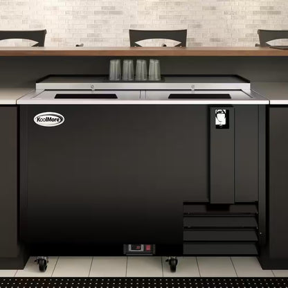 50 In. Commercial Bottle Cooler, 14 Cu. Ft. in Black