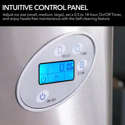 14 In. 49 Lbs Portable Ice Maker Countertop Ice Maker Countertop Ice Machines Bullet Ice in Stainless Steel