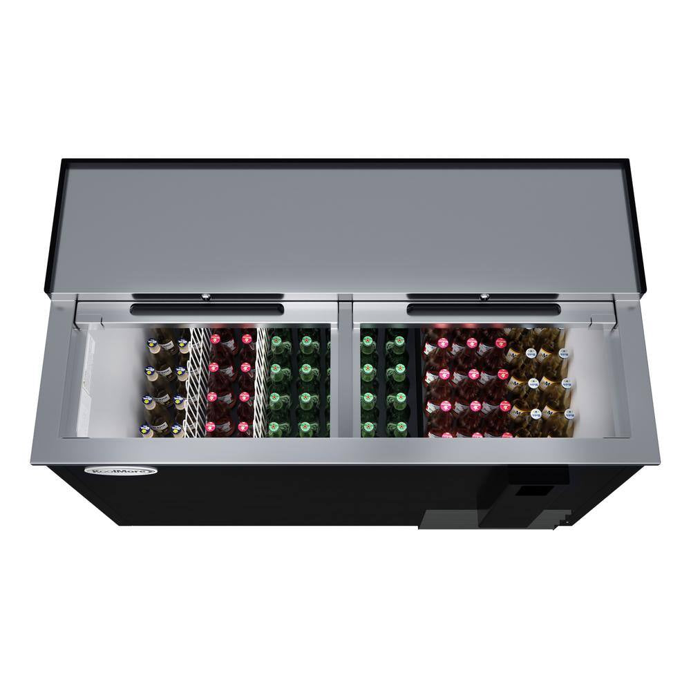 50 In. Commercial Bottle Cooler, 14 Cu. Ft. in Black