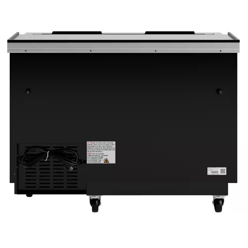 50 In. Commercial Bottle Cooler, 14 Cu. Ft. in Black