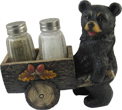 Animal Holder with Salt and Pepper Shaker Set (3 Piece) | Kitchen Décor and Accessories | Salt and Pepper Shakers | Home Décor | Home Decorations… (Bear)
